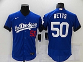 Dodgers 50 Mookie Betts Royal 2021 City Connect Flexbase Jersey,baseball caps,new era cap wholesale,wholesale hats